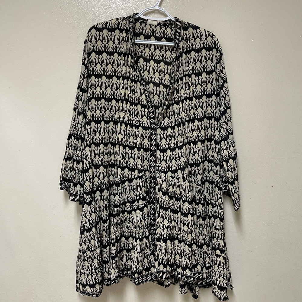 Sumitra One Size Boho Kaftan Dress - Beach Vacation Resort Fits sizes 4-16